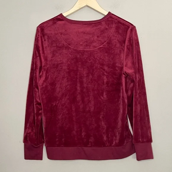 Kate Spade “Sparkle and Shine” Velour Burgundy Pajama Set